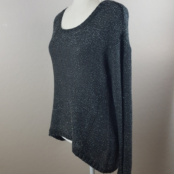 Design Lab by‎ Lord & Taylor Black Metallic Sweater - Picture 5 of 8